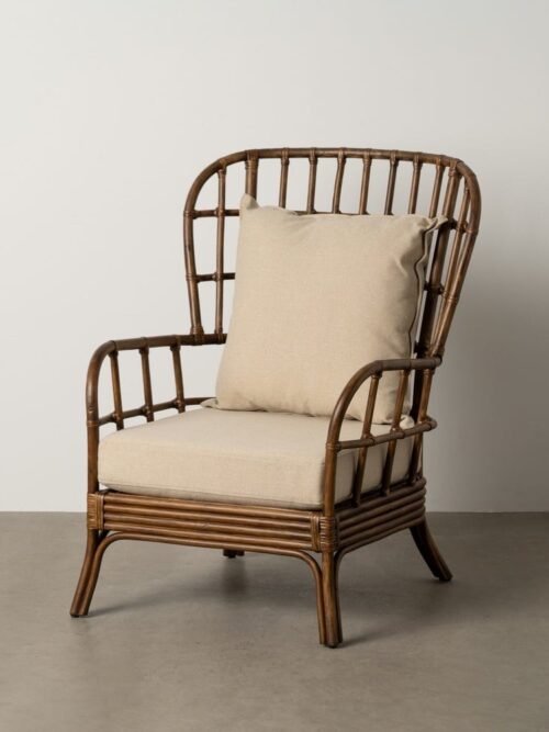 Fauteuil Marron Rotin Ixia 82x78x108cm
