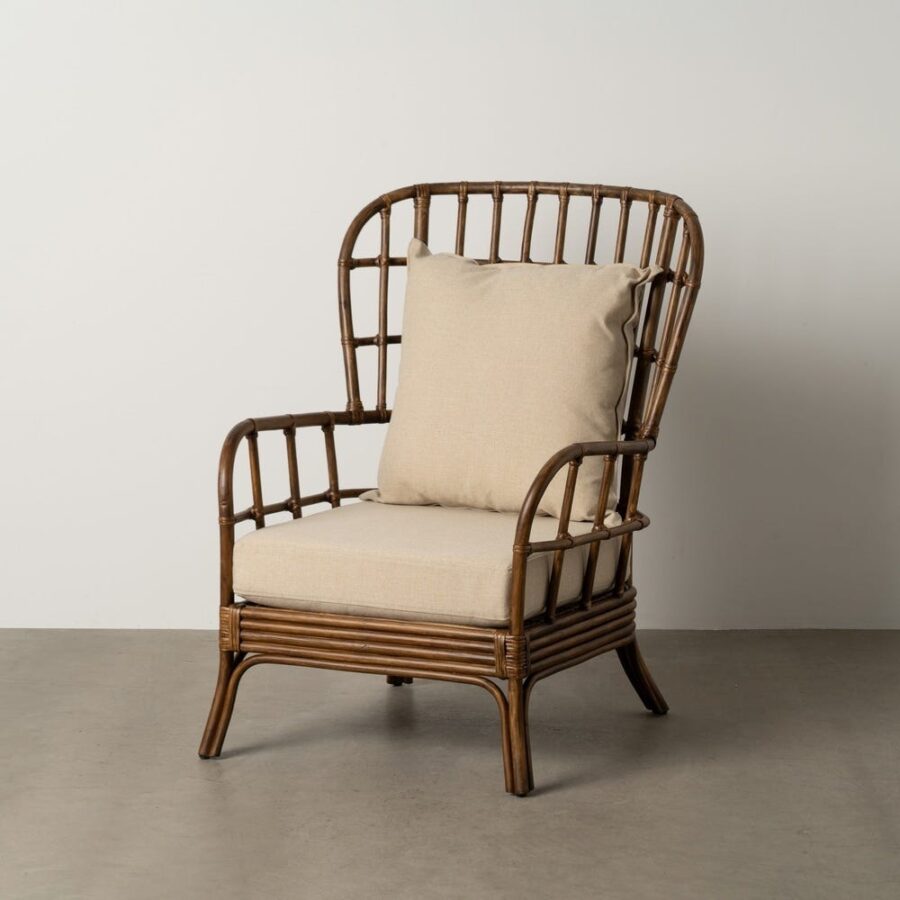 Fauteuil Marron Rotin Ixia 82x78x108cm