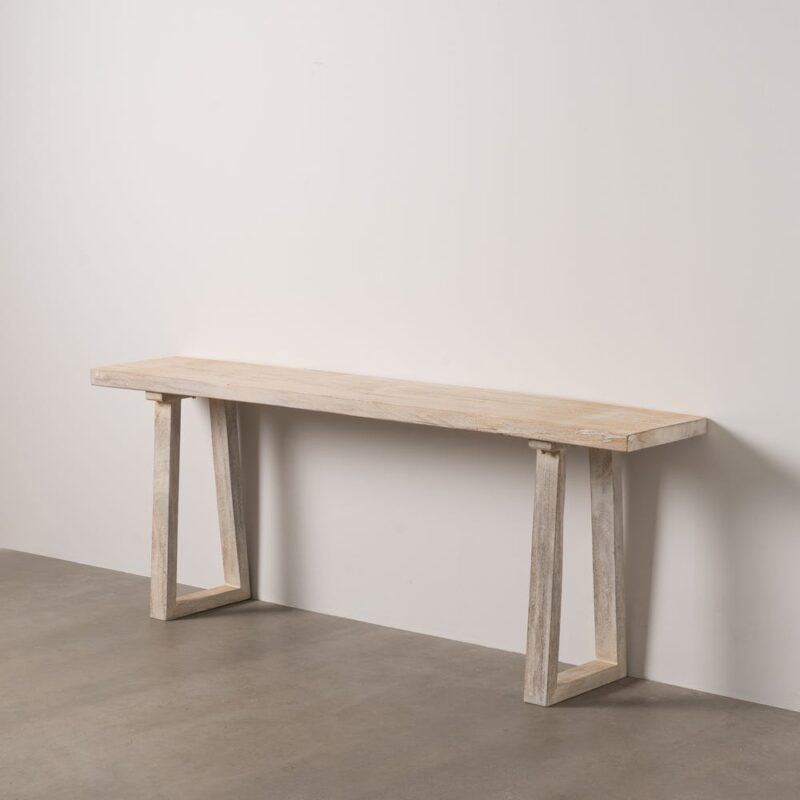Console Blanc Bois De Suar Ixia 210cm