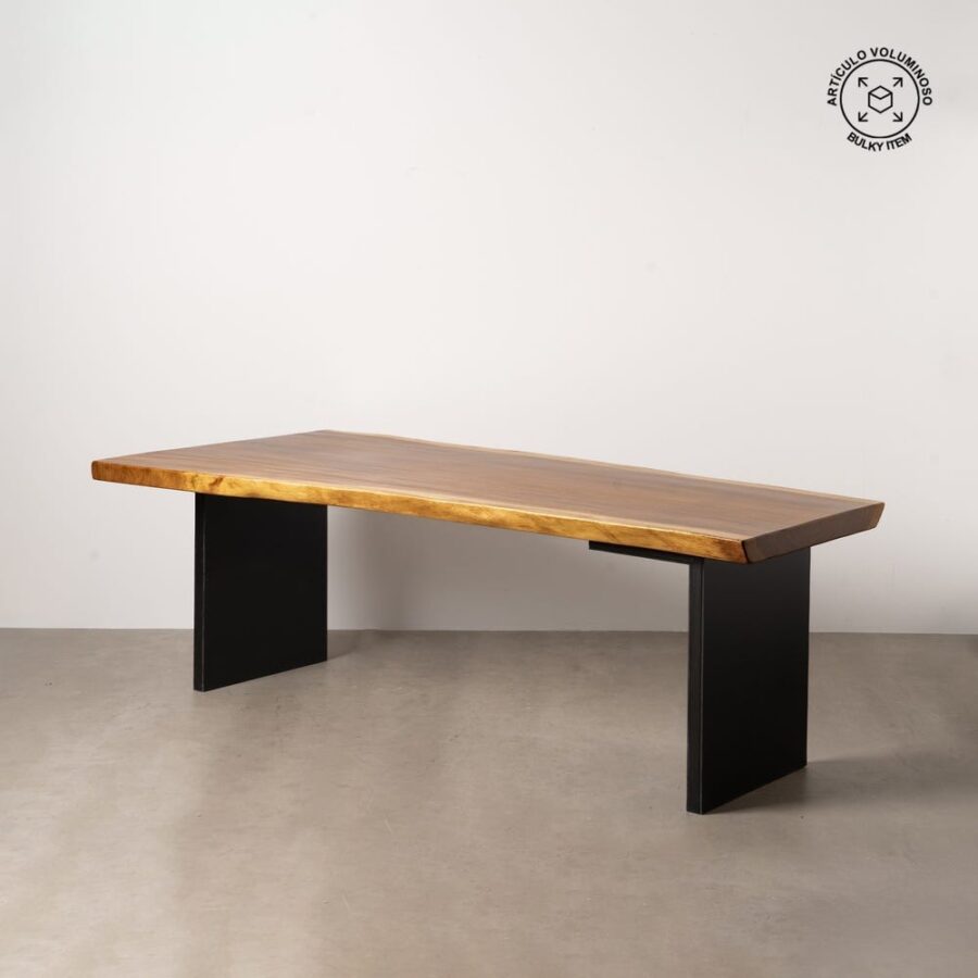 Table à Manger Marron Bois Métal Ixia 200cm