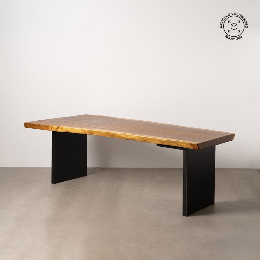 Table à Manger Marron Bois Métal Ixia 200cm