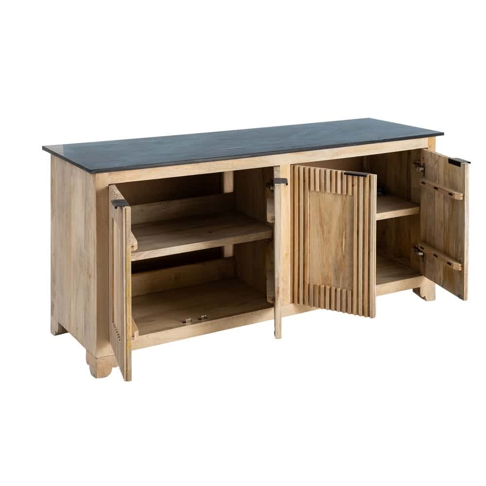 Buffet Bois Manguier Et Marbre Ixia 179cm – Image 2