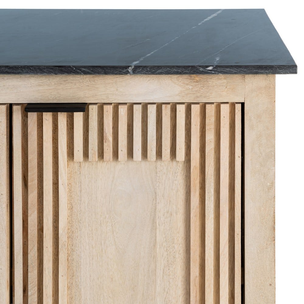Buffet Bois Manguier Et Marbre Ixia 179cm – Image 3