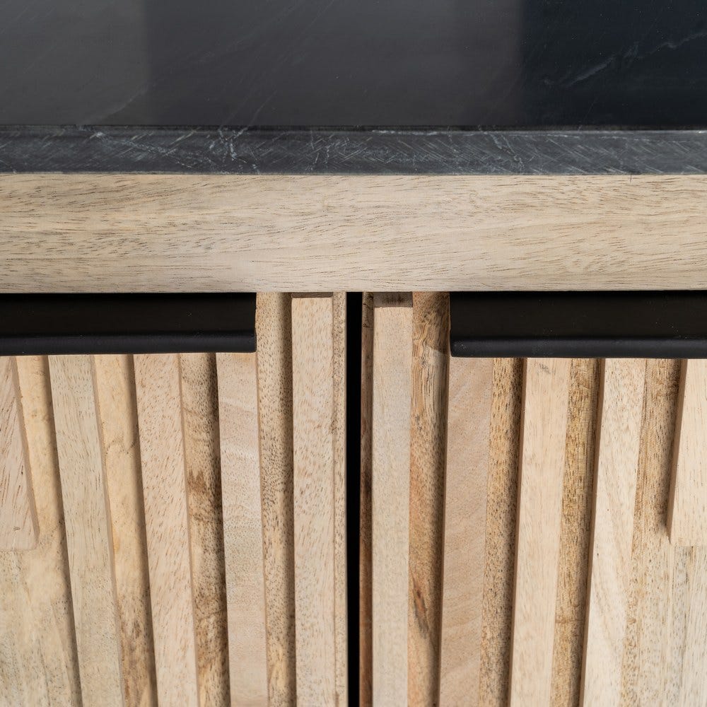 Buffet Bois Manguier Et Marbre Ixia 179cm – Image 5