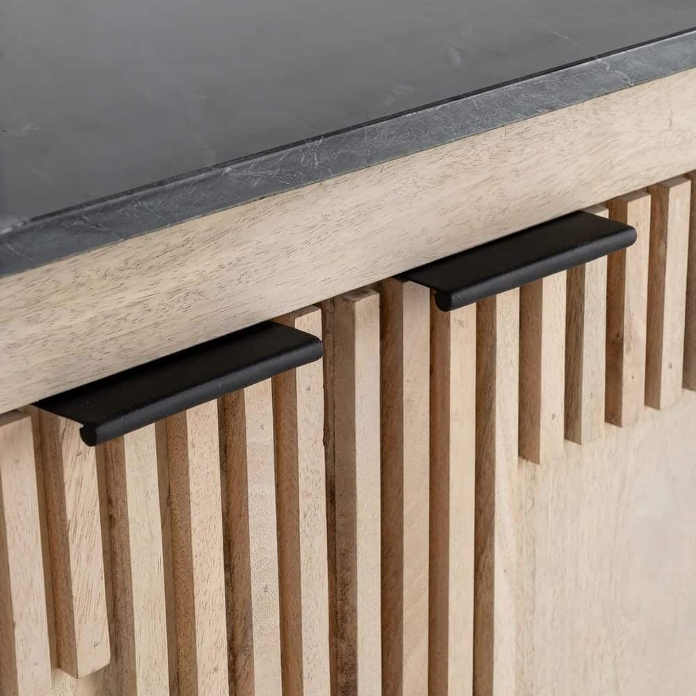 Buffet Bois Manguier Et Marbre Ixia 179cm – Image 7