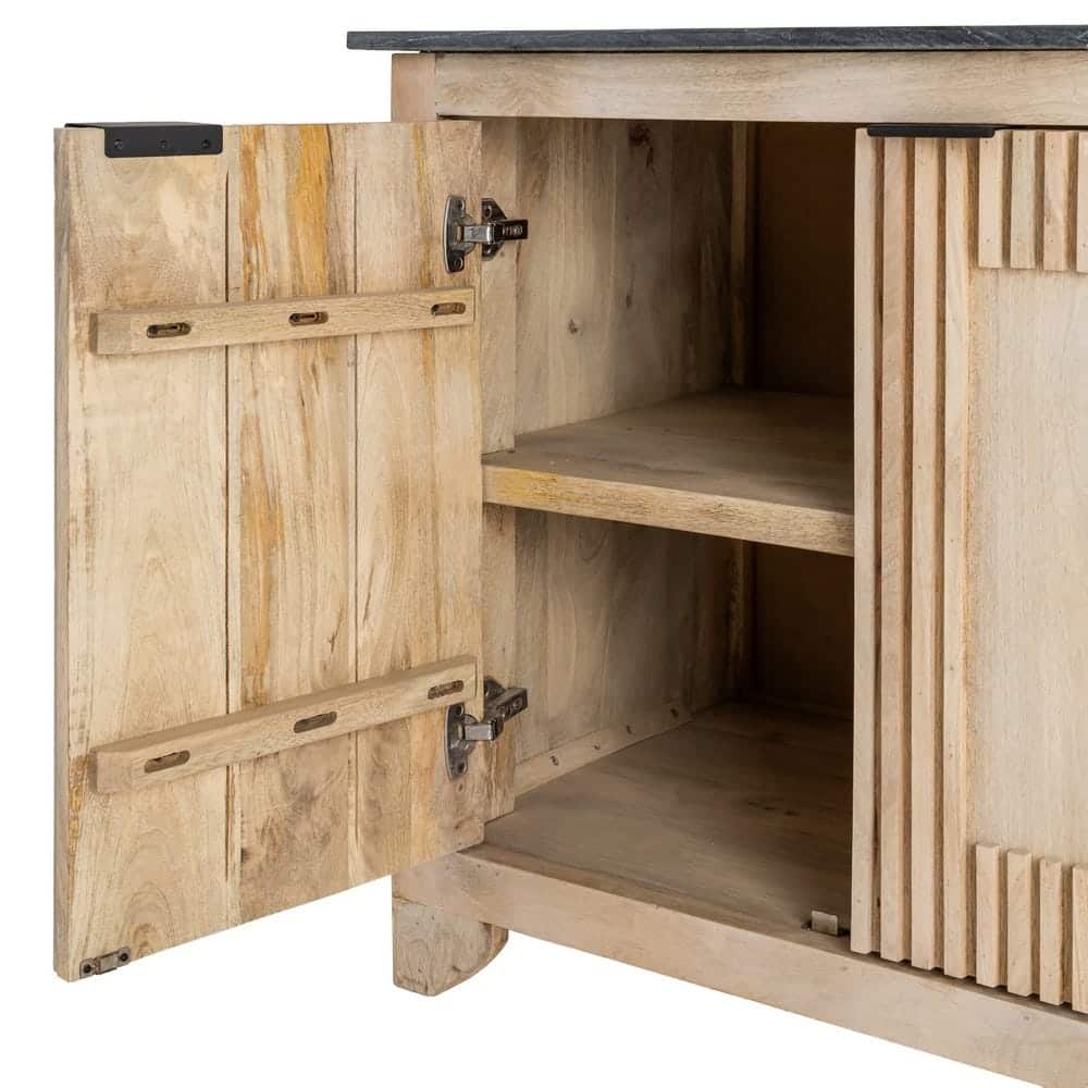 Buffet Bois Manguier Et Marbre Ixia 179cm – Image 10
