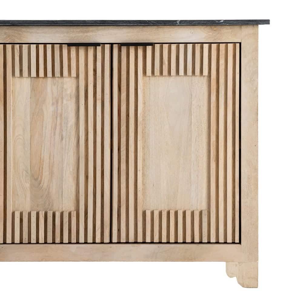 Buffet Bois De Manguier Et Marbre Ixia 95cm – Image 8