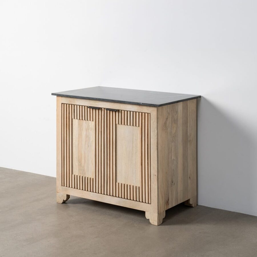 Buffet Bois De Manguier Et Marbre Ixia 95cm