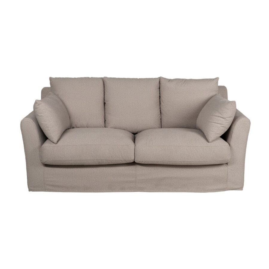 Canapé 3 Places Beige Tissu Bouclette Ixia 200cm
