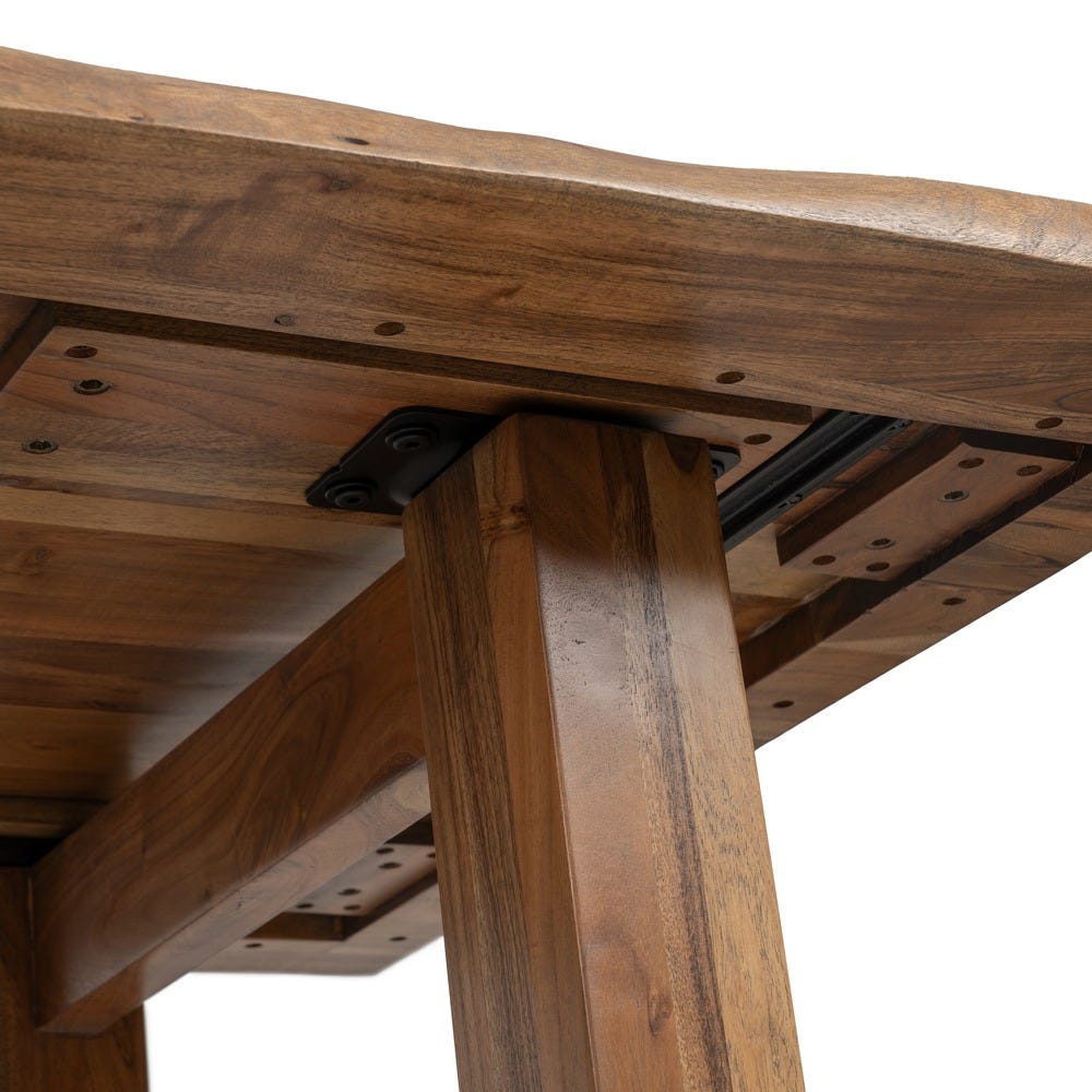 Table à Manger Marron Bois D'acacia Ixia 180cm – Image 5