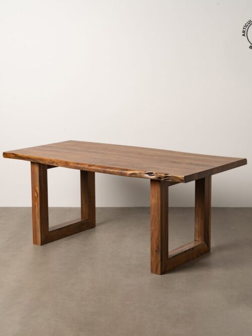 Table à Manger Marron Bois D'acacia Ixia 180cm