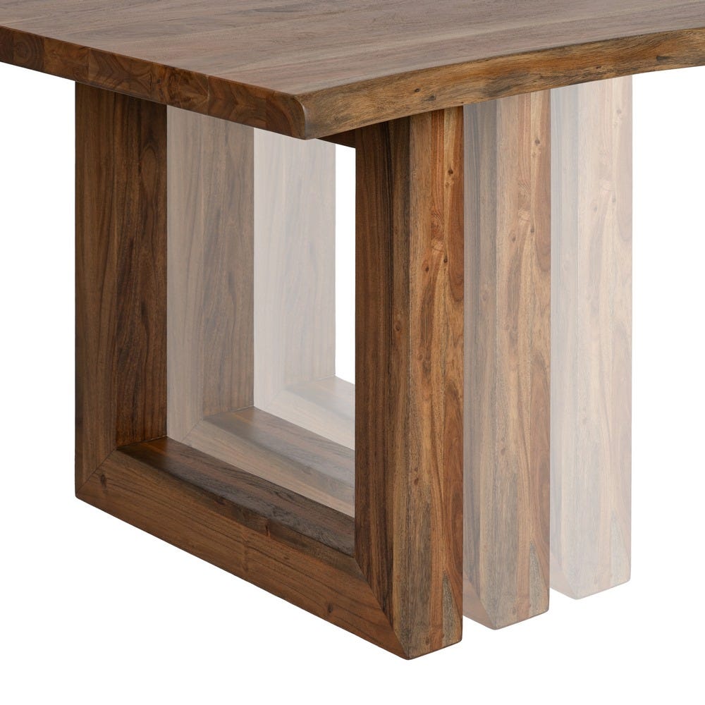 Table À Manger Marron Bois D'acacia Ixia 240cm – Image 6