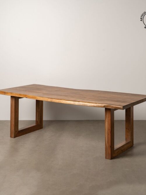 Table À Manger Marron Bois D'acacia Ixia 240cm