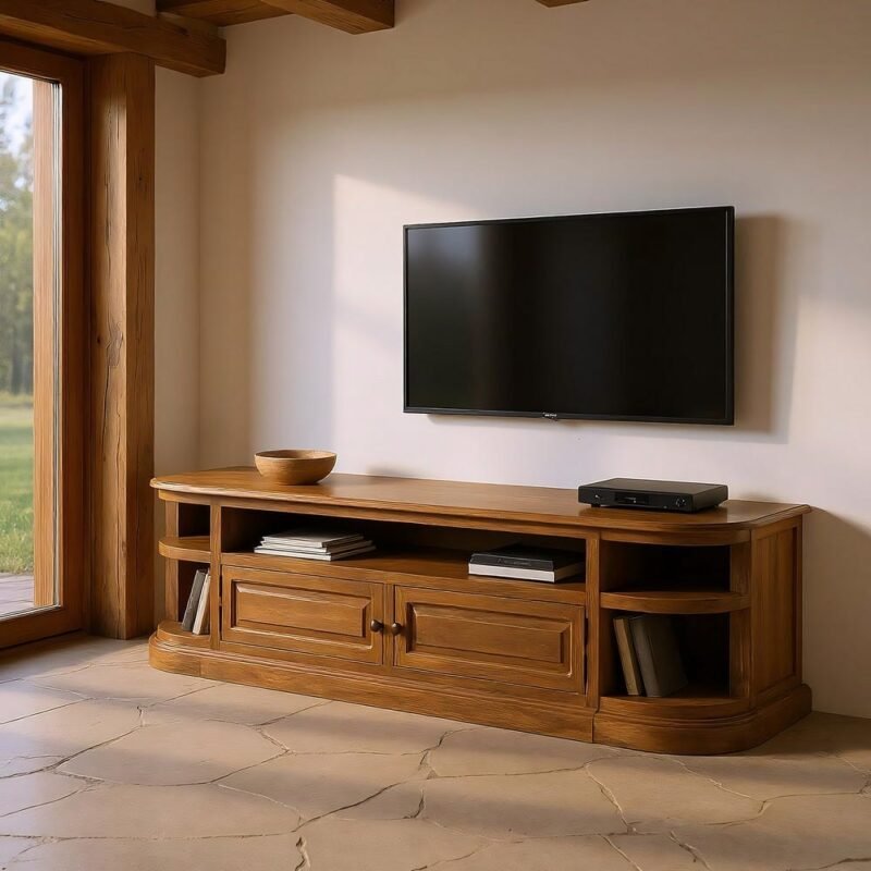 Meuble TV Naturel Bois De Manguier Ixia 198cm