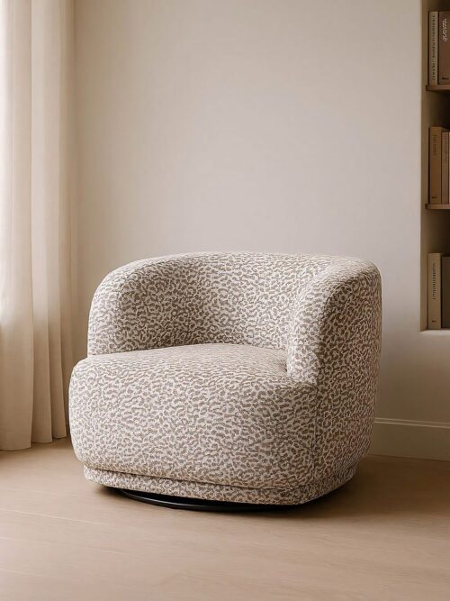 Fauteuil Pivotant Gris Polyester Ixia 89cm