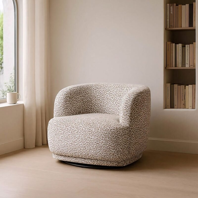 Fauteuil Pivotant Gris Polyester Ixia 89cm