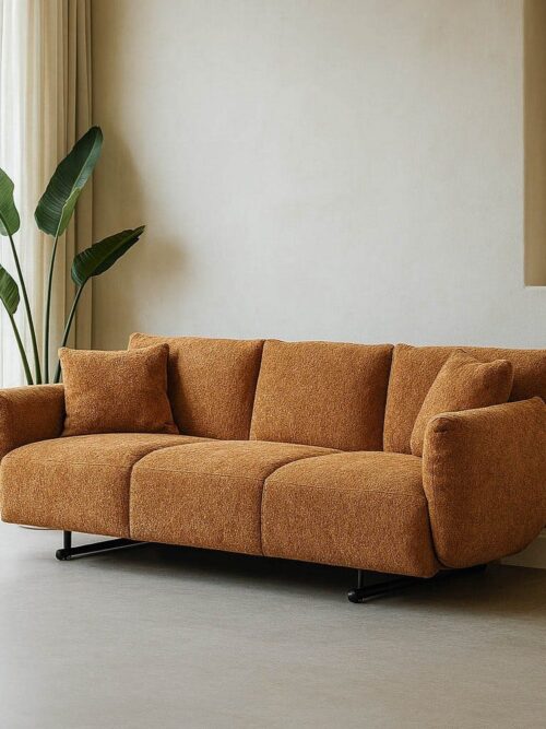 Canapé Ocre Tissu Bouclé Ixia 230cm