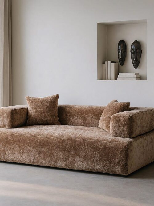 Canapé 3 Places Beige Tissu Polyester Ixia 200cm