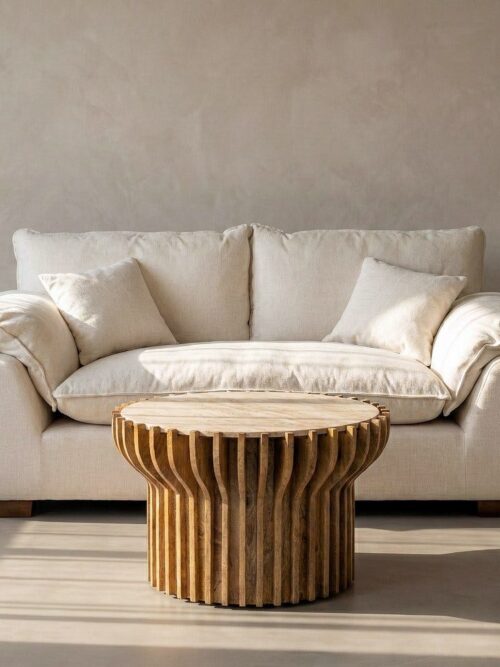 Canapé 2 Places Crème Polyester Lin Ixia 178cm