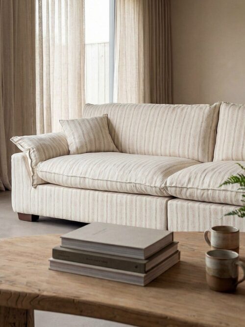 Canapé 4 Places Crème Tissu Ixia 282cm