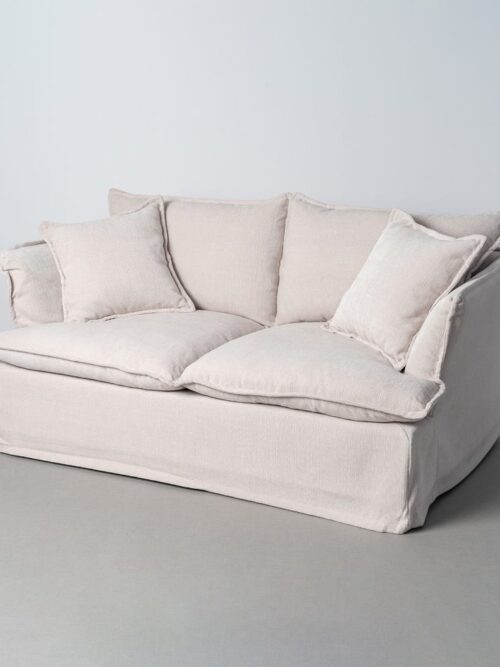 Canapé 2 Places Crème Polyester Ixia 181cm