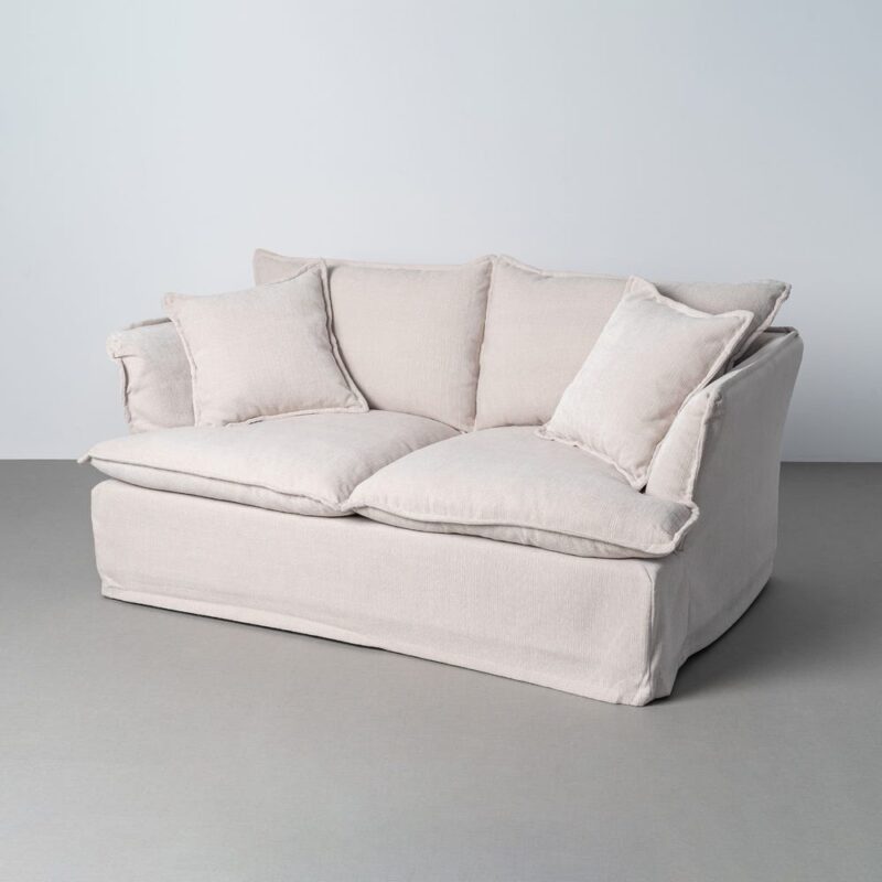 Canapé 2 Places Crème Polyester Ixia 181cm