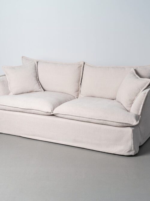 Canapé 3 Places Crème Bouclette Ixia 221cm