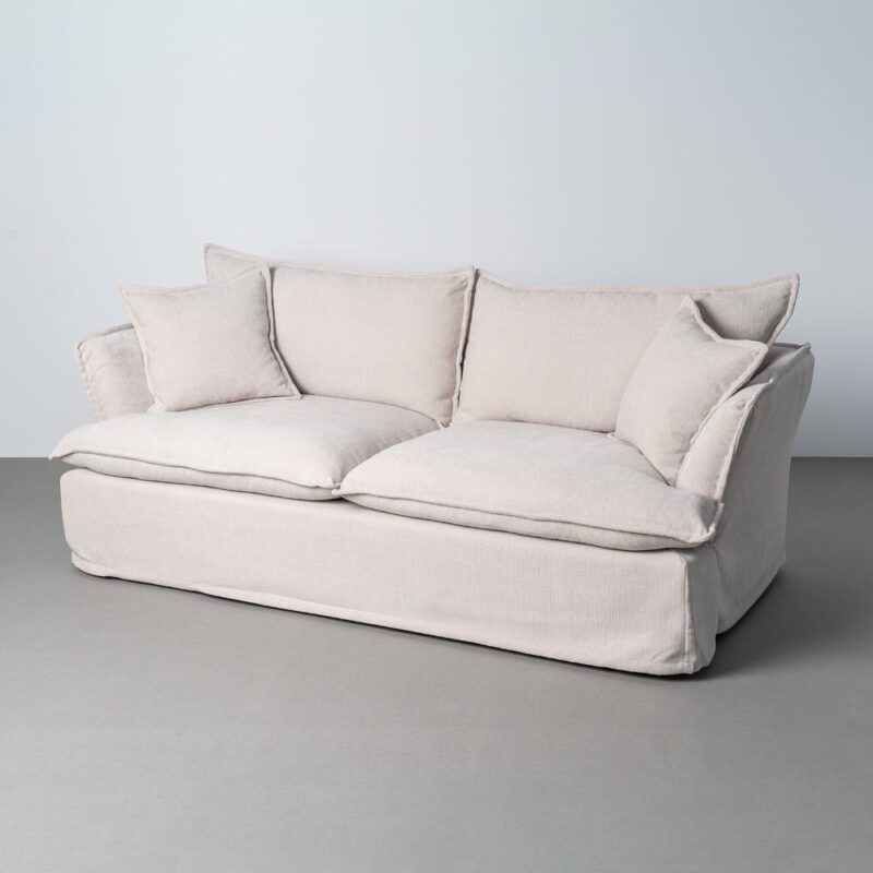 Canapé 3 Places Crème Bouclette Ixia 221cm