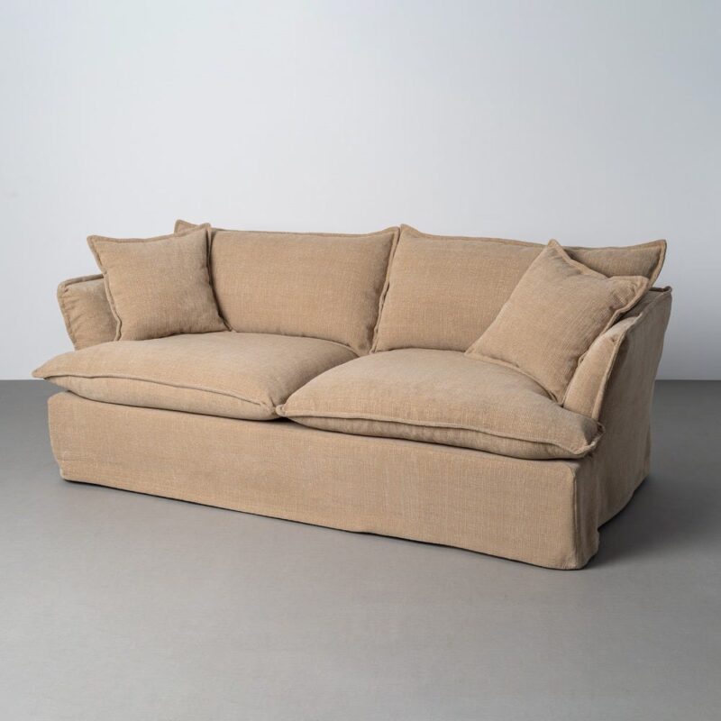Canapé 3 Places Beige Tissu Ixia 221cm