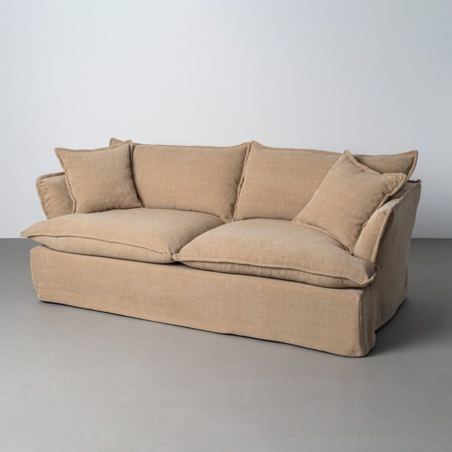 Canapé 3 Places Beige Tissu Ixia 221cm