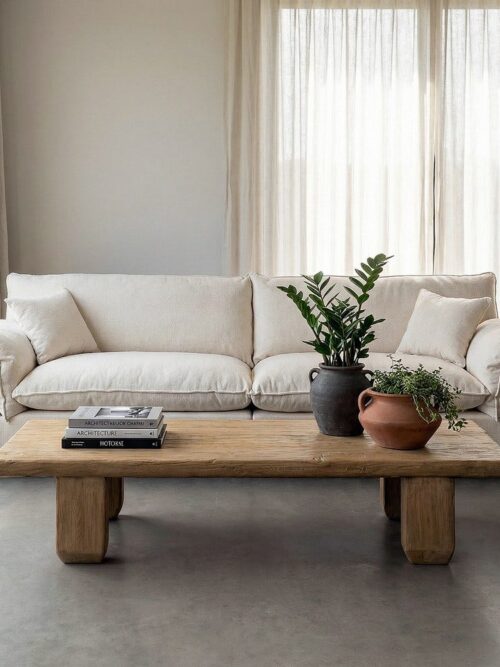 Table Basse Bois De Pin Recyclé Ixia 178cm
