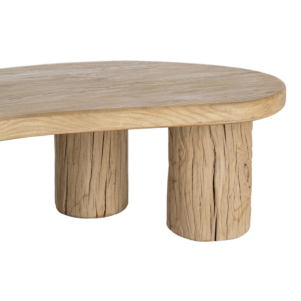 Table Basse Haricot Or Bois D'orme Recyclé Ixia 127cm – Image 2