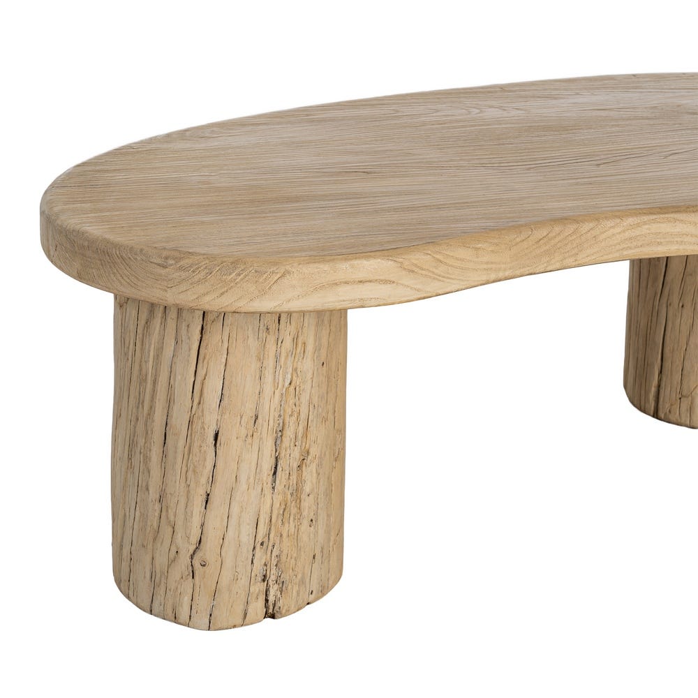 Table Basse Haricot Or Bois D'orme Recyclé Ixia 127cm – Image 3