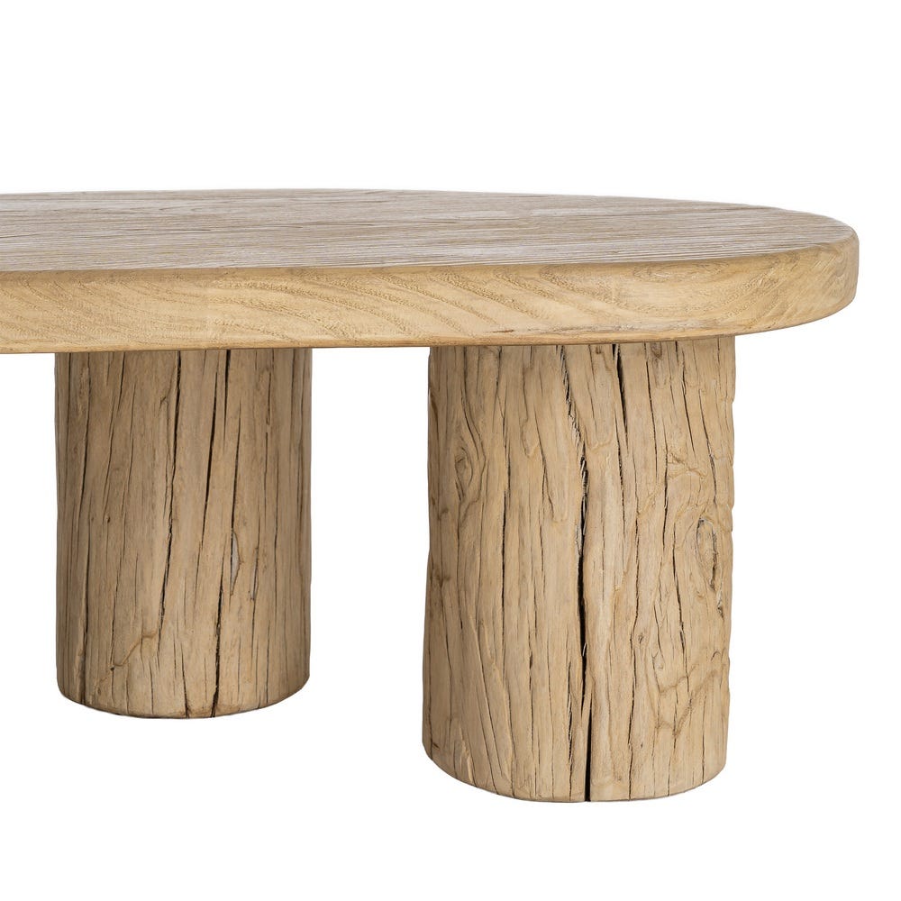 Table Basse Haricot Or Bois D'orme Recyclé Ixia 127cm – Image 5