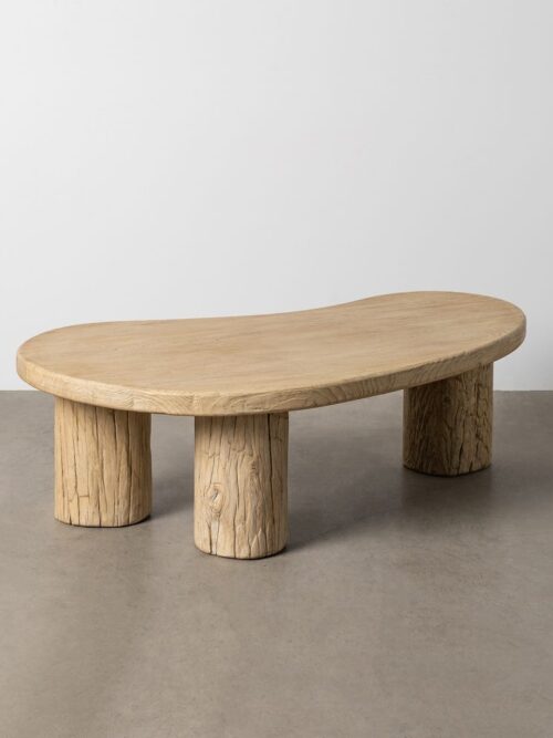 Table Basse Haricot Or Bois D'orme Recyclé Ixia 127cm
