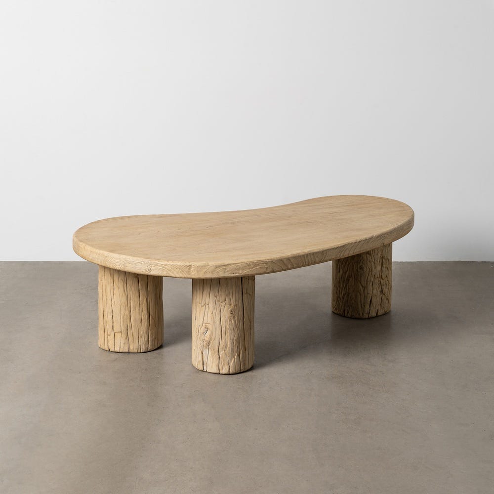 Table Basse Haricot Or Bois D'orme Recyclé Ixia 127cm
