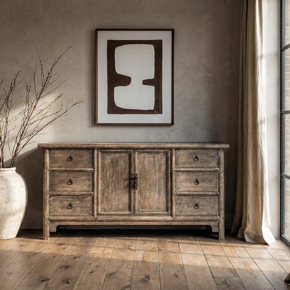 Buffet Pin Recyclé Naturel Ixia 180cm