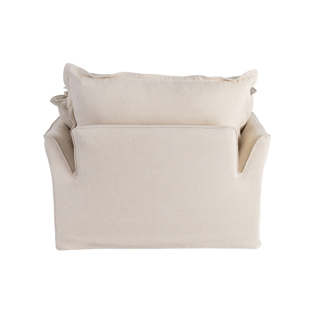 Fauteuil Beige Lin Coton Ixia 115cm – Image 3