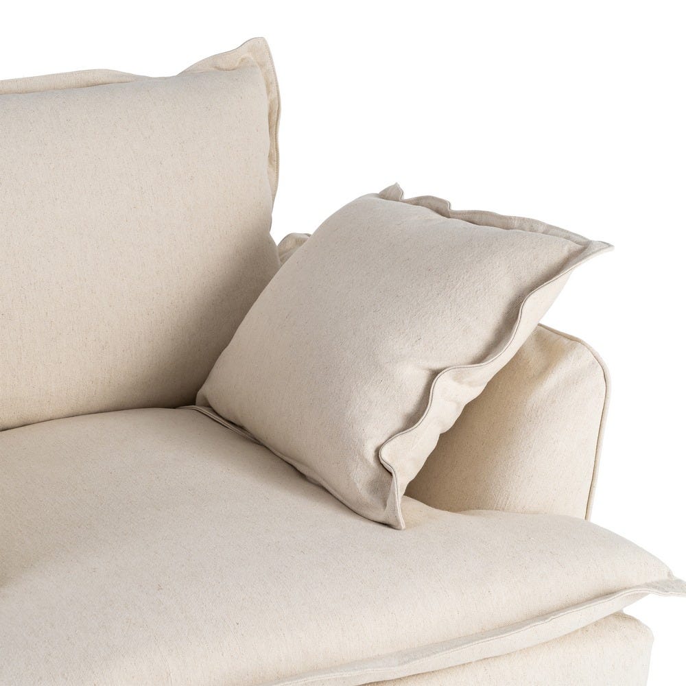 Fauteuil Beige Lin Coton Ixia 115cm – Image 4