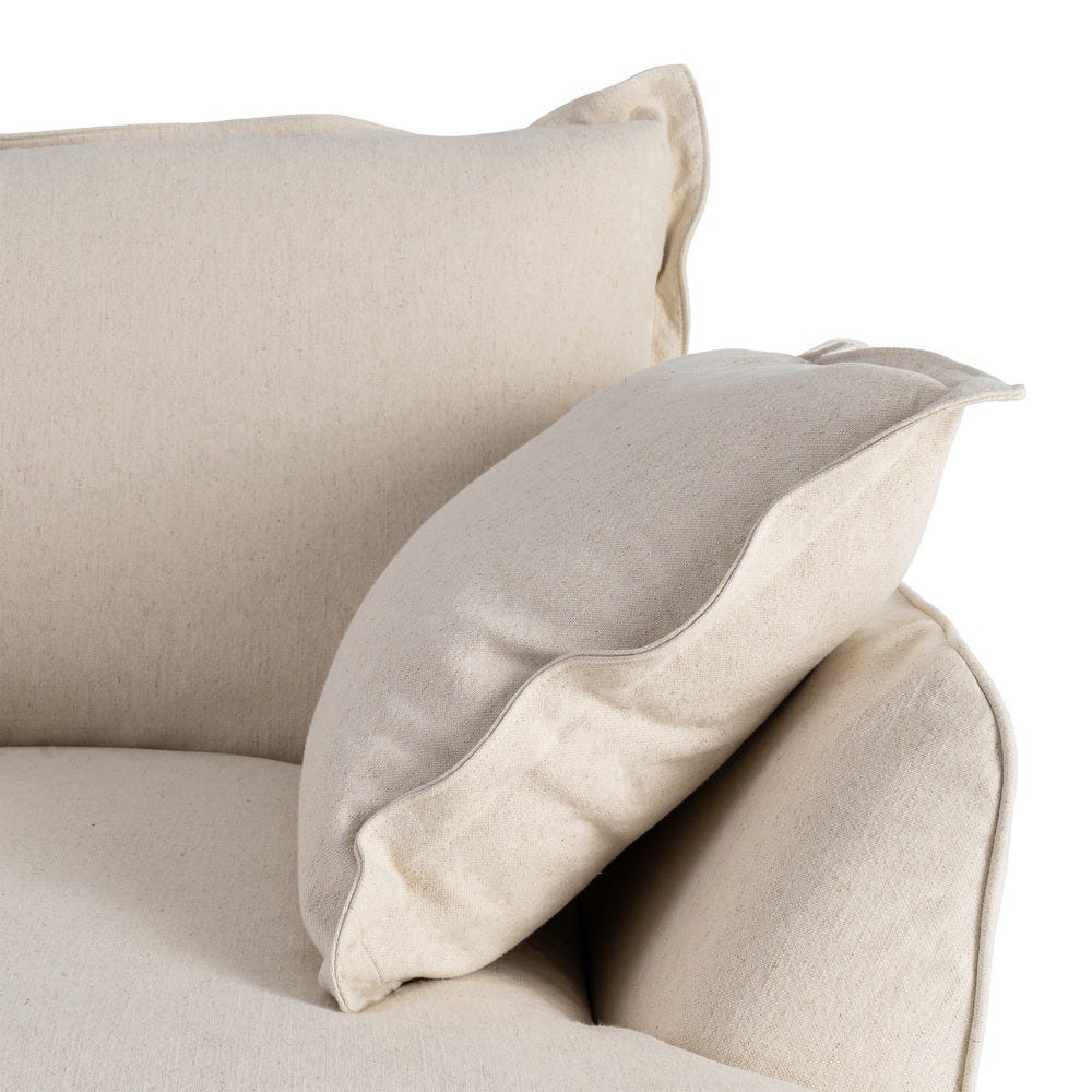 Fauteuil Beige Lin Coton Ixia 115cm – Image 7