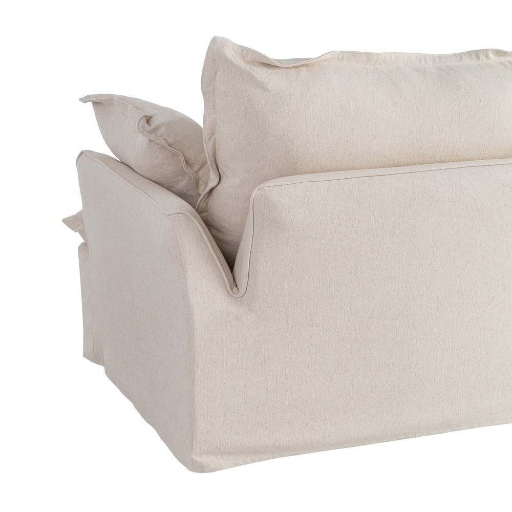 Fauteuil Beige Lin Coton Ixia 115cm – Image 8