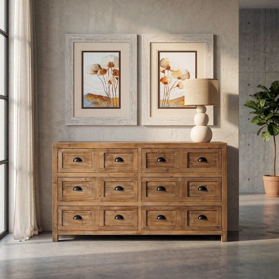 Commode Marron Bois Recyclé Ixia 160cm