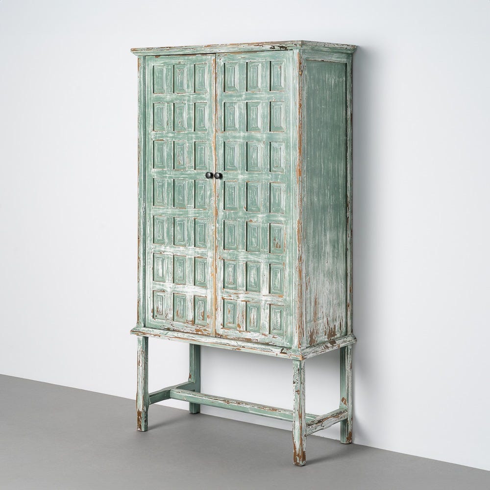 Armoire Bleue Bois Recyclé Ixia 181cm – Image 9
