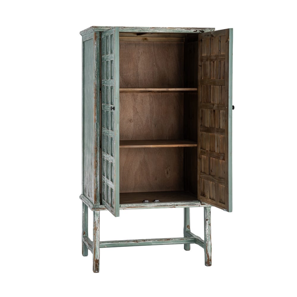 Armoire Bleue Bois Recyclé Ixia 181cm – Image 2