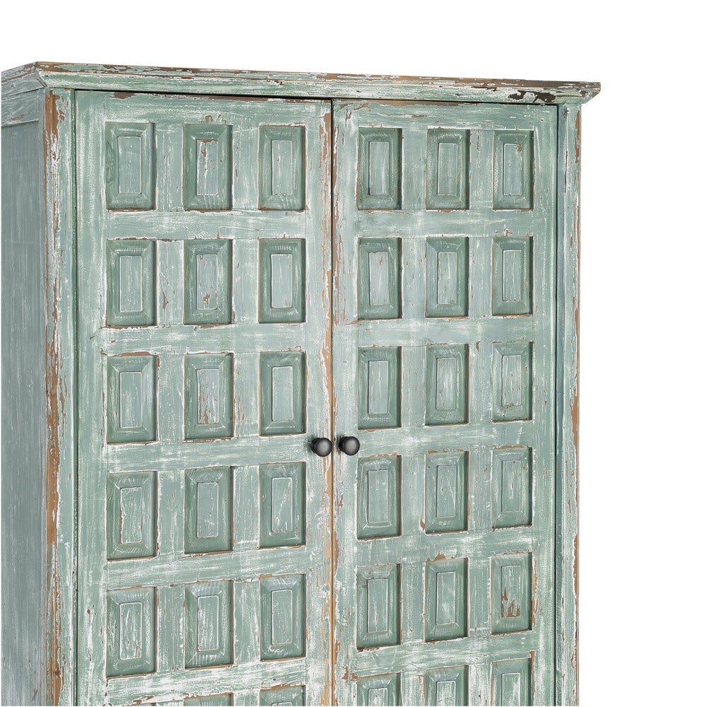 Armoire Bleue Bois Recyclé Ixia 181cm – Image 3