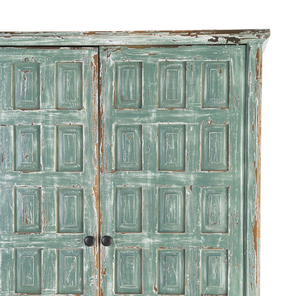 Armoire Bleue Bois Recyclé Ixia 181cm – Image 7