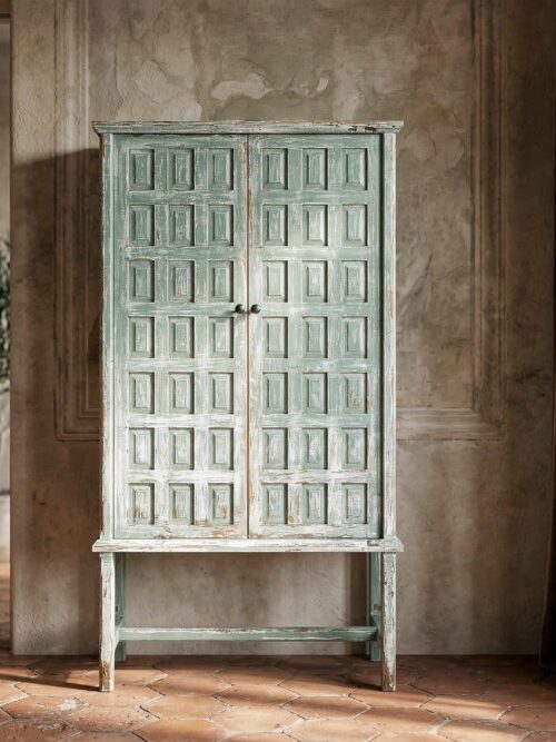 Armoire Bleue Bois Recyclé Ixia 181cm