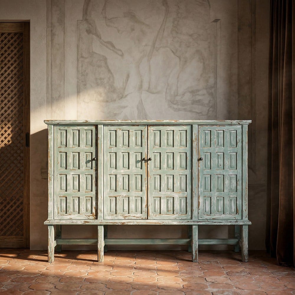 Buffet Vert Bois Recyclé Ixia 160cm