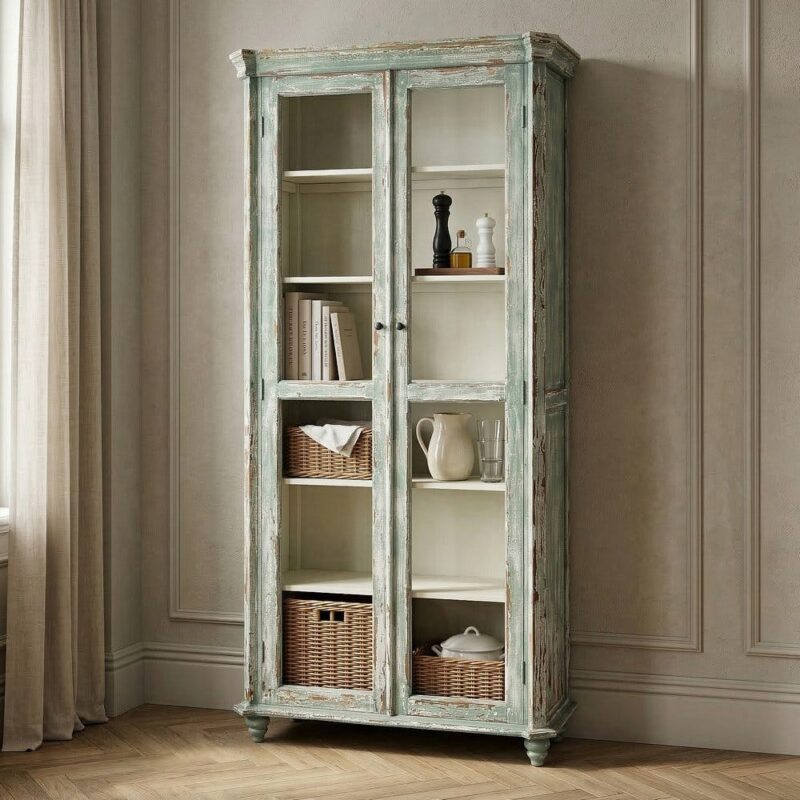 Vitrine Bois Recyclé Pin Ixia 101cm