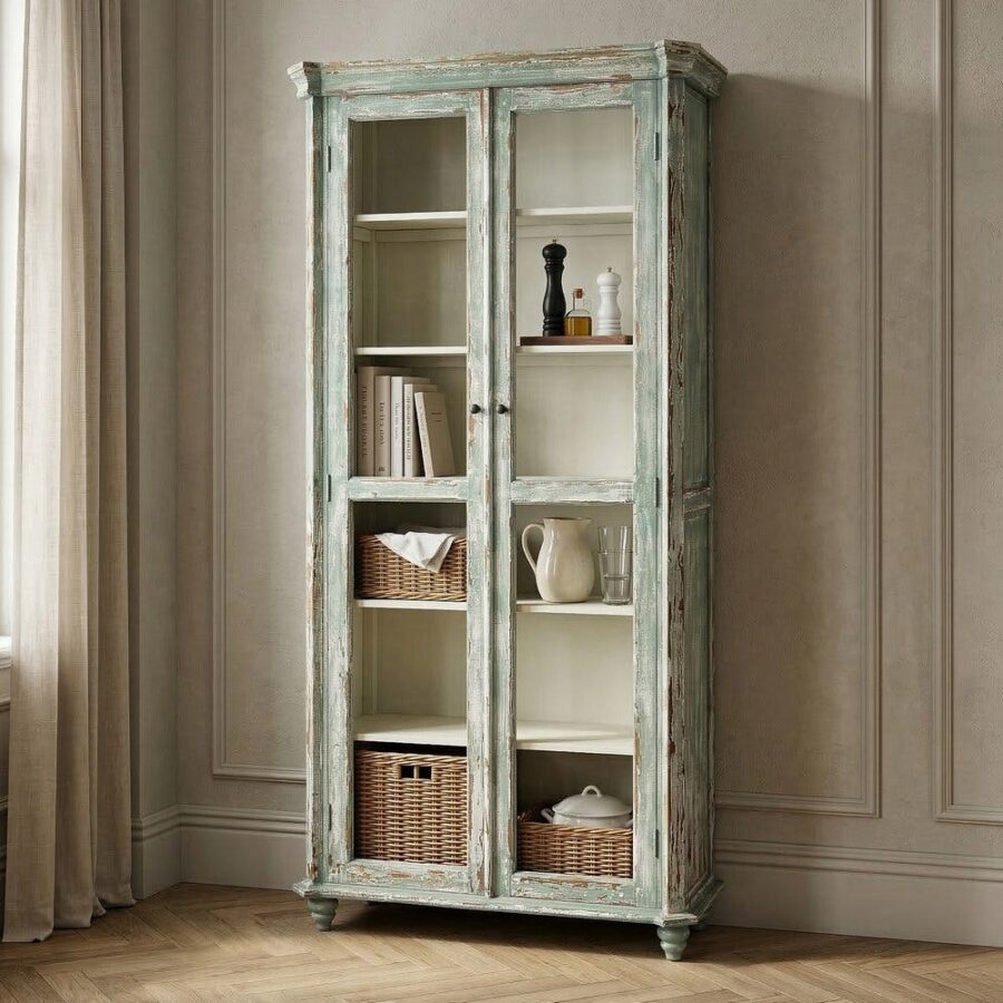 Vitrine Bois Recyclé Pin Ixia 101cm